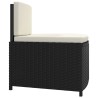 Panche per Spa con Cuscini 2 pz in Polyrattan Nero