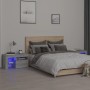 Comodini 2 pz con Luci LED Grigio Sonoma 70x36,5x40 cm