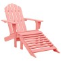 Sedia Giardino Adirondack con Ottomana Massello di Abete Rosa