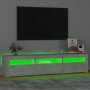 Mobile Porta TV con Luci LED Grigio Cemento 180x35x40 cm