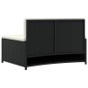 Panche per Spa con Cuscini 2 pz in Polyrattan Nero