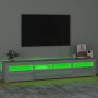 Mobile Porta TV con Luci LED Grigio Sonoma 210x35x40 cm