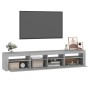 Mobile Porta TV con Luci LED Grigio Sonoma 210x35x40 cm