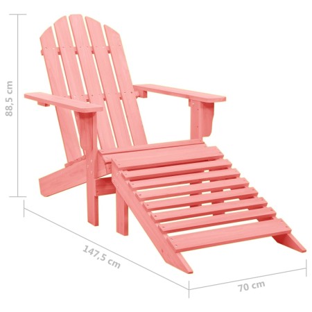 Sedia Giardino Adirondack con Ottomana Massello di Abete Rosa