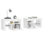 Comodini 2 pz con Luci a LED Bianco Lucido 70x36,5x40 cm