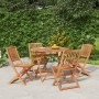 Set da Pranzo per Giardino 5 pz in Legno Massello di Acacia