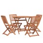 Set da Pranzo per Giardino 5 pz in Legno Massello di Acacia