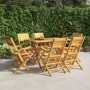 Sedie da Giardino Pieghevoli 6pz 55x61x90cm Legno Massello Teak