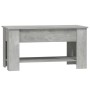 Tavolino Salotto Grigio Cemento 101x49x52 cm Legno Multistrato