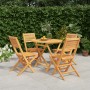 Set da Pranzo per Giardino 5 pz in Legno Massello di Teak