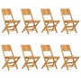 Sedie da Giardino Pieghevoli 8pz 47x61x90cm Legno Massello Teak