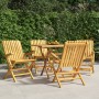 Sedie da Giardino Pieghevoli 4pz 61x67x90cm Legno Massello Teak