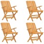 Sedie da Giardino Pieghevoli 4pz 61x67x90cm Legno Massello Teak