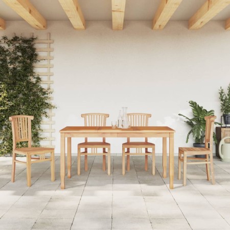 Set da Pranzo per Giardino 5 pz in Legno Massello di Teak