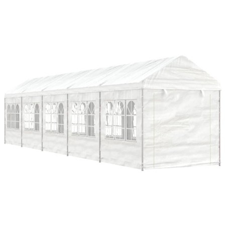 Gazebo con Tetto Bianco 11,15x2,28x2,69 m in Polietilene