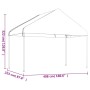 Gazebo con Tetto Bianco 8,92x4,08x3,22 m in Polietilene