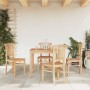 Set da Pranzo per Giardino 5 pz in Legno Massello di Teak