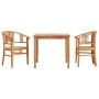 Set da Pranzo per Giardino 3 pz in Legno Massello di Teak