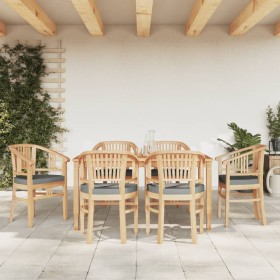 Set da Pranzo da Giardino 7 pz in Legno Massello di Teak