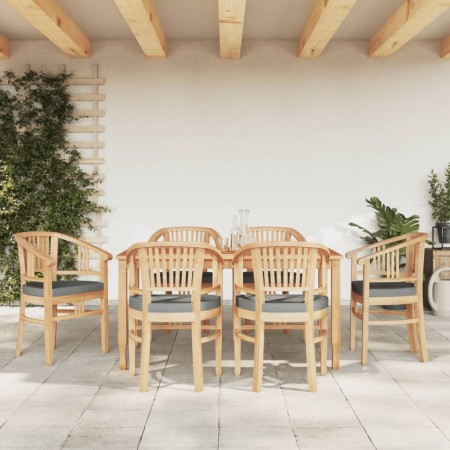 Set da Pranzo da Giardino 7 pz in Legno Massello di Teak