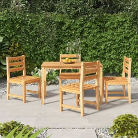 Set da Pranzo per Giardino 5 pz in Legno Massello di Teak