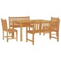 Set da Pranzo per Giardino 5 pz in Legno Massello di Teak