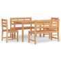 Set da Pranzo per Giardino 5 pz in Legno Massello di Teak