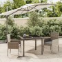 Set da Pranzo da Giardino 3 pz con Cuscini in Polyrattan Grigio