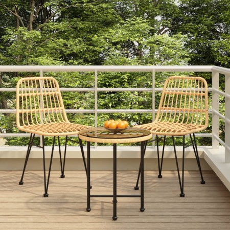 Set da Pranzo da Giardino 3 pz in Polyrattan