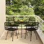 Set da Pranzo da Giardino 5 pz Nero in Polyrattan