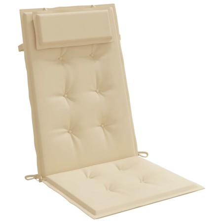 Cuscini per Sedia con Schienale Alto 2 pz Beige Tessuto Oxford