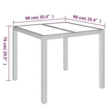 Set da Pranzo da Giardino 3 pz con Cuscini Nero in Polyrattan