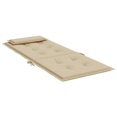 Cuscini per Sedia con Schienale Alto 2 pz Beige Tessuto Oxford