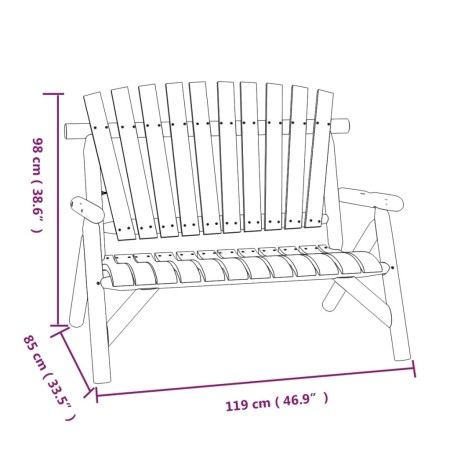 Set Divani da Giardino 3 pz in Legno Massello di Abete