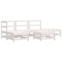 Set Divani da Giardino 6pz con Cuscini in Legno Massello Bianco