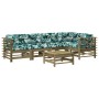 Set Divani da Giardino 6pz con Cuscini Legno Impregnato di Pino