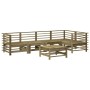 Set Divani da Giardino 6pz con Cuscini Legno Impregnato di Pino