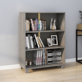 Libreria HAMAR Grigio Chiaro 85x35x112cm Legno Massello di Pino