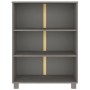 Libreria HAMAR Grigio Chiaro 85x35x112cm Legno Massello di Pino