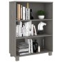 Libreria HAMAR Grigio Chiaro 85x35x112cm Legno Massello di Pino