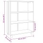 Libreria HAMAR Grigio Chiaro 85x35x112cm Legno Massello di Pino