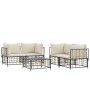 Set Divani da Giardino 5 pz con Cuscini Antracite in Polyrattan