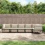 Set Divani da Giardino 6 pz con Cuscini Antracite in Polyrattan