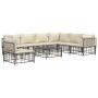 Set Divani da Giardino 8 pz con Cuscini Antracite in Polyrattan