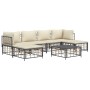 Set Divani da Giardino 7 pz con Cuscini Antracite in Polyrattan