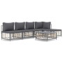 Set Divani da Giardino 6 pz con Cuscini Antracite in Polyrattan