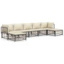 Set Divani da Giardino 7 pz con Cuscini Antracite in Polyrattan