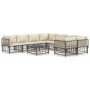 Set Divani da Giardino 9 pz con Cuscini Antracite in Polyrattan