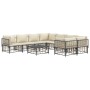 Set Divani da Giardino 9 pz con Cuscini Antracite in Polyrattan