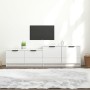 Mobile Porta TV Bianco Lucido 158,5x36x45 cm Legno Multistrato